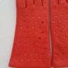 Gants en Cuir d'Agneau Capucine Rose Seren Doublés Soie.