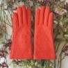 Gants en Cuir d'Agneau Capucine Rose Seren Doublés Soie.