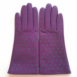 Gants en Cuir d'Agneau Améthyste Emeraude Seren Doublés Soie.
