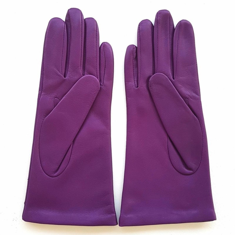 Gants en Cuir d'Agneau Améthyste Emeraude Seren Doublés Soie.