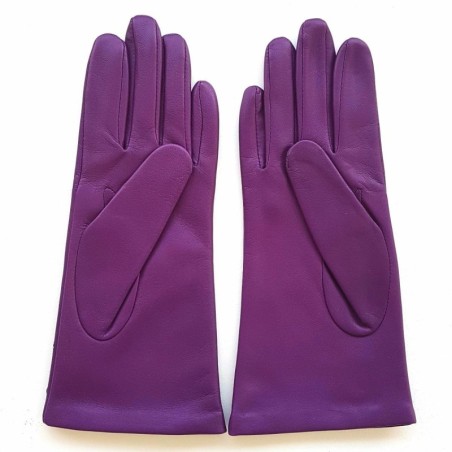 Gants en Cuir d'Agneau Améthyste Emeraude Seren Doublés Soie.