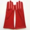 Gants en Cuir d'Agneau Rouge Rose Elisa Doublés Soie.