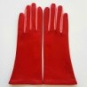 Gants en Cuir d'Agneau Rouge Rose Elisa Doublés Soie.