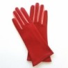 Gants en Cuir d'Agneau Rouge Rose Elisa Doublés Soie.