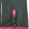Gants en Cuir d'Agneau Noir Hot Pink Margueritte Doublés Soie.
