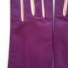 Gants en Cuir d'Agneau Améthyste Rose Colombe Doublés Soie.