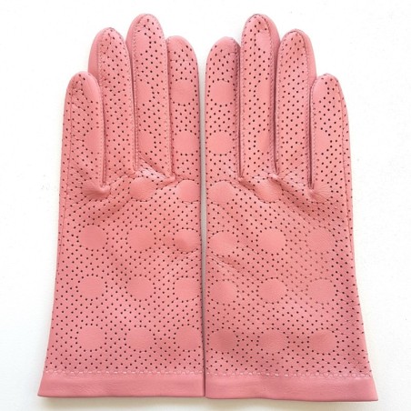 Gants en Cuir d'Agneau Rose Carmélina Non Doublés.