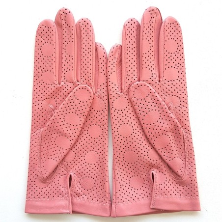 Gants en Cuir d'Agneau Rose Carmélina Non Doublés.