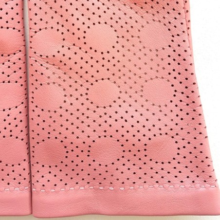 Gants en Cuir d'Agneau Rose Carmélina Non Doublés.