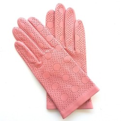 Gants en Cuir d'Agneau Rose Carmélina Non Doublés.