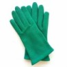 Gants en Cuir d'Agneau Verts Carmélina Non Doublés.