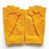 Mitaines en Cuir d'Agneau Jaune Pilote Non Doublées.