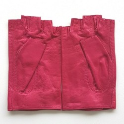 Mitaines en Cuir d'Agneau Orchidée Pilote Non Doublées.