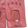 Mitaines en Cuir d'Agneau Rose Antique Pilote Non Doublées.