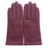 Gants en Cuir d'Agneau Cassis Capucine Doublés Soie.