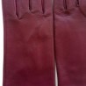 Gants en Cuir d'Agneau Cassis Capucine Doublés Soie.