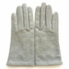 Gants en Cuir d'Agneau Gris Clair Carmelina Non Doublés.