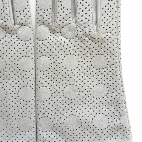 Gants en Cuir d'Agneau Gris Clair Carmelina Non Doublés.