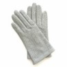 Gants en Cuir d'Agneau Gris Clair Carmelina Non Doublés.