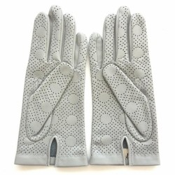 Gants en Cuir d'Agneau Gris Clair Carmelina Non Doublés.