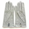Gants en Cuir d'Agneau Gris Clair Carmelina Non Doublés.
