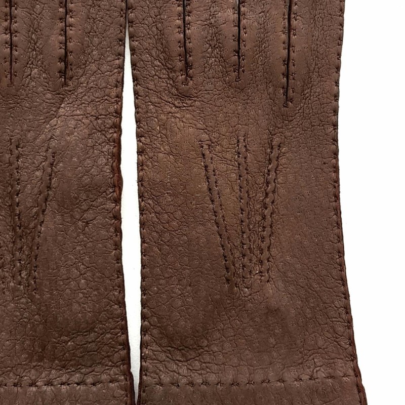 Gants en Cuir de Pécari Vison Patt Non Doublés .
