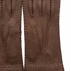 Gants en Cuir de Pécari Vison Patt Non Doublés .