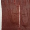 Gants en Cuir de Pécari Bordeaux Patt Non Doublés.