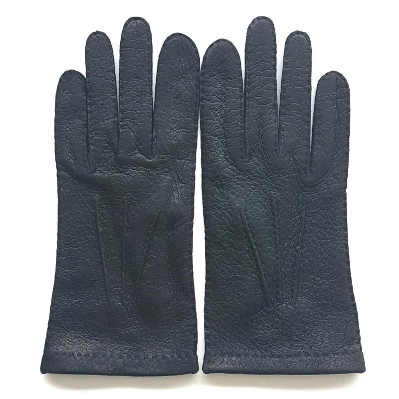 Gants en Cuir de Pécari Noirs Joseph Non Doublés.