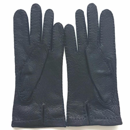 Gants en Cuir de Pécari Noirs Joseph Non Doublés.