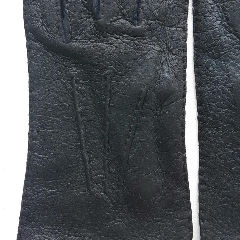 Gants en Cuir de Pécari Noirs Joseph Non Doublés.