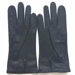 Gants en Cuir de Pécari Noirs Joseph Non Doublés.