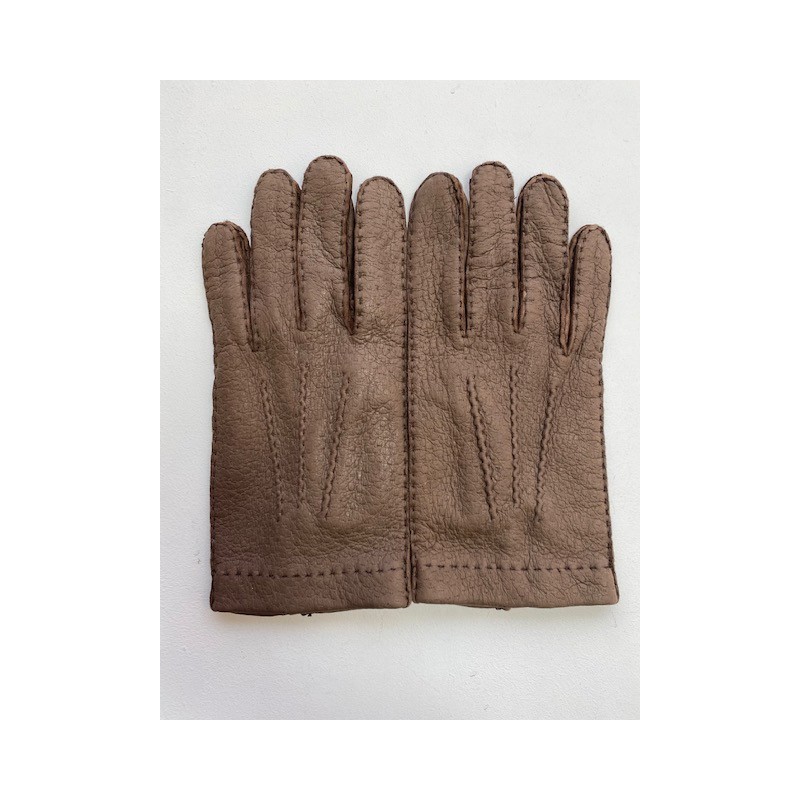 Gants en Cuir de Pécari Vison Joseph Non Doublés.