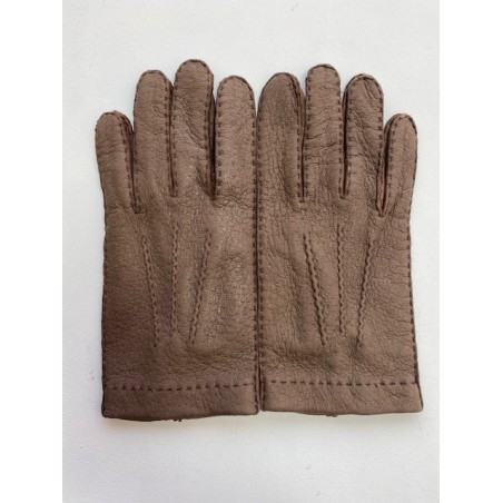 Gants en Cuir de Pécari Vison Joseph Non Doublés.