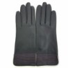 Gants en Cuir d'Agneau Noir Gris Hot Pink Doublés Soie.