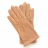 Gants en Cuir d'Agneau Biscuit Carmélina Doublés Soie.