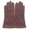 Gants en Cuir d'Agneau Bordeaux Carmélina Doublés Soie.