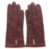 Gants en Cuir d'Agneau Bordeaux Carmélina Doublés Soie.