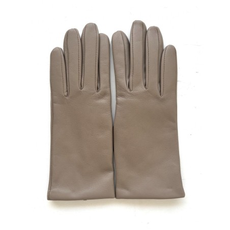 Gants en Cuir d'Agneau Putty Capucine Doublés Soie.