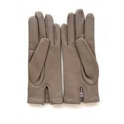 Gants en Cuir d'Agneau Putty Capucine Doublés Soie.