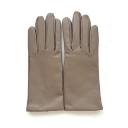 Gants en Cuir d'Agneau Putty Capucine Doublés Soie.