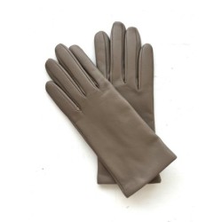 Gants en Cuir d'Agneau Putty Capucine Doublés Soie.