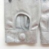 Mitaines en Cuir D'Agneau Argent Pilote Non Doublées.
