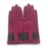 Gants en Cuir d'Agneau Hot Pink, Cassis, Gris, Feuille Doublés Soie.