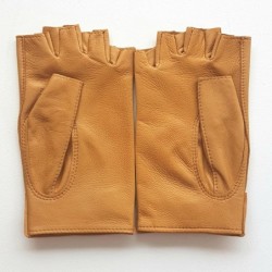 Mitaines en Cuir d'Agneau Cork Clair Pilote Non Doublées.