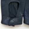 Mitaines en Cuir d'Agneau Bleu Marine Pilote Non Doublées.