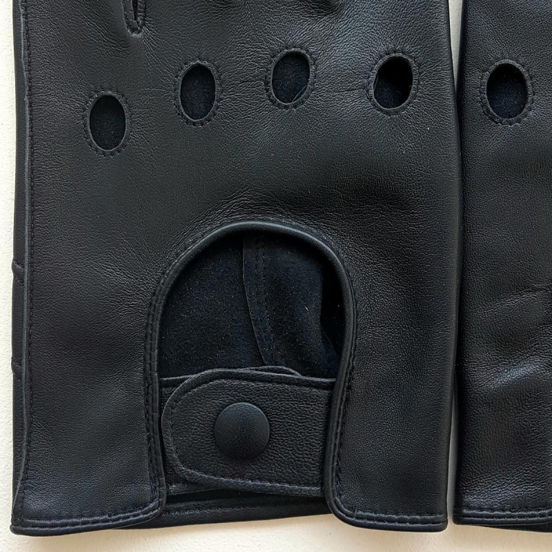 Mitaines en Cuir d'Agneau Navy Pilote Non Doublées.