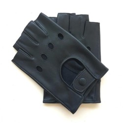 Mitaines en Cuir d'Agneau Navy Pilote Non Doublées.