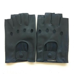 Mitaines en Cuir d'Agneau Navy Pilote Non Doublées.