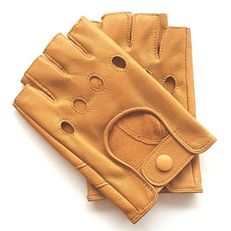 Mitaines en Cuir d'Agneau Cork Clair Pilote Non Doublées.